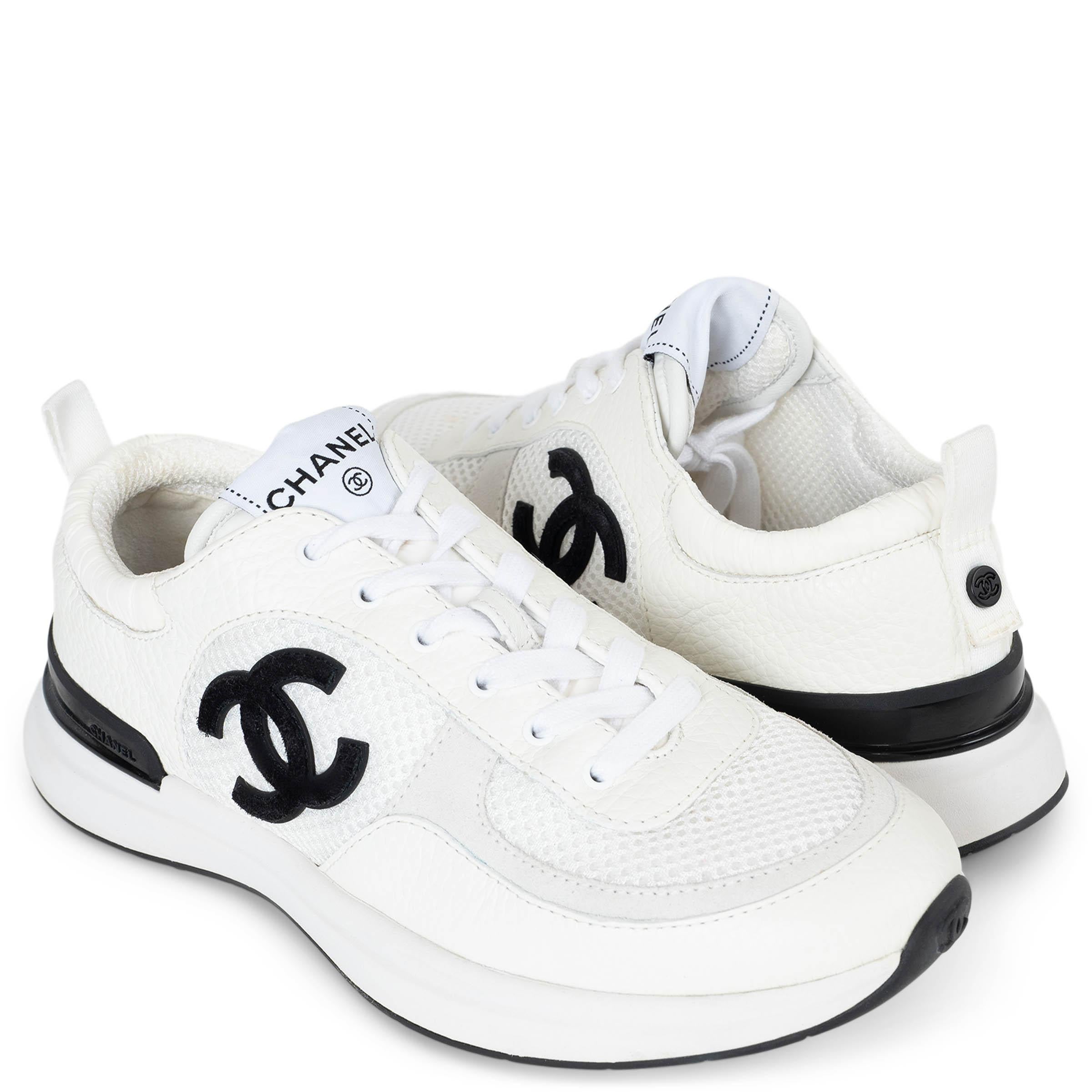 CHANEL weiß Leder & Mesh REV LOW TOP Turnschuhe Schuhe 38.5 fit 38 G37491 im Angebot 2