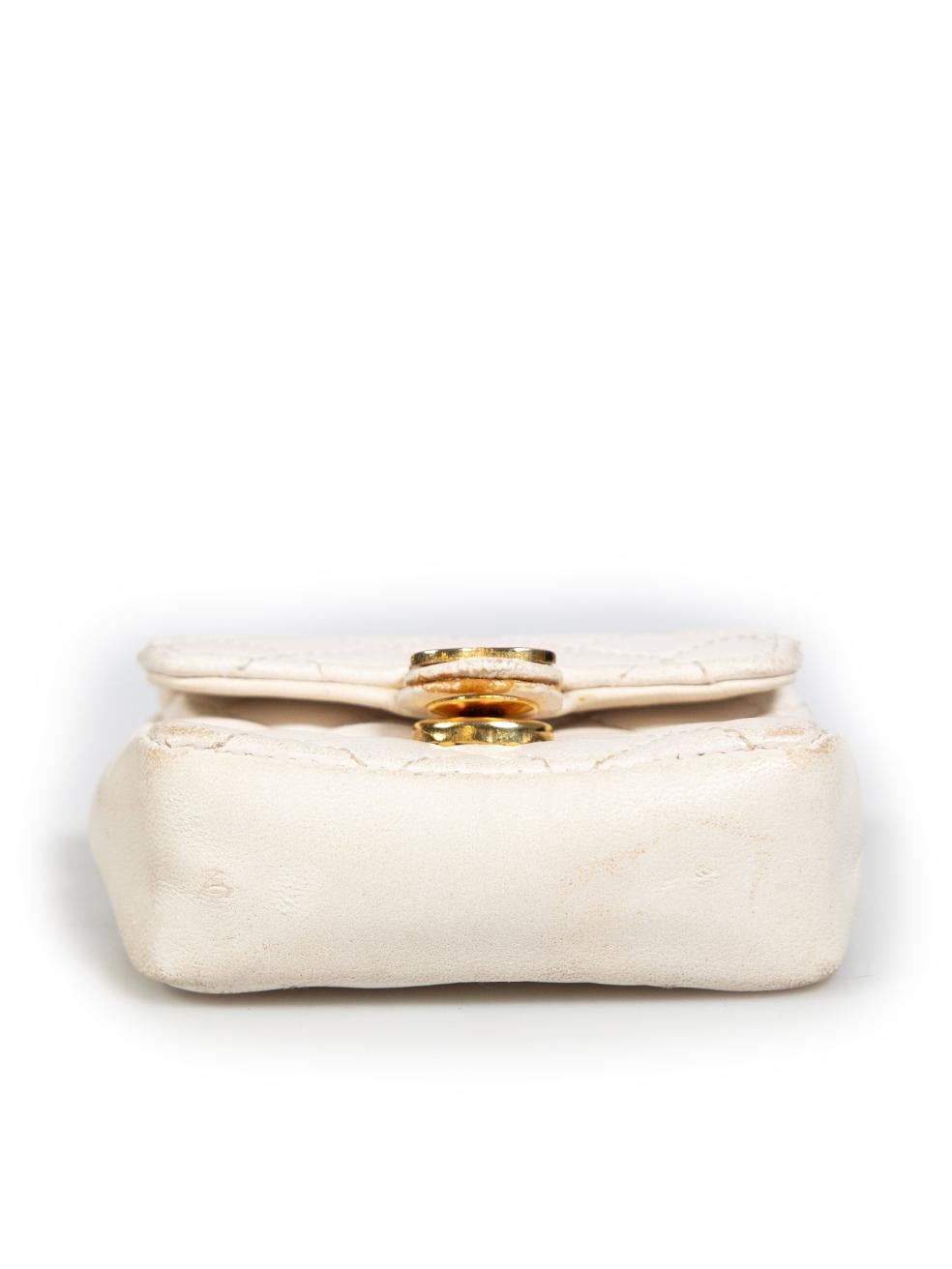 Women's Chanel White Leather Micro Belt Bag Charm