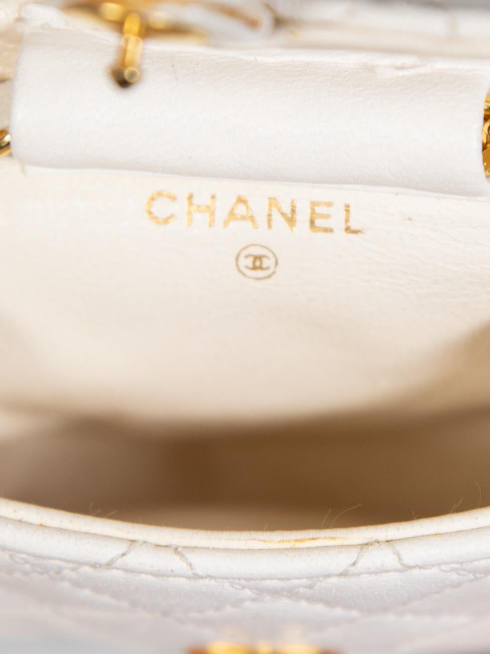 Chanel White Leather Micro Belt Bag Charm 2