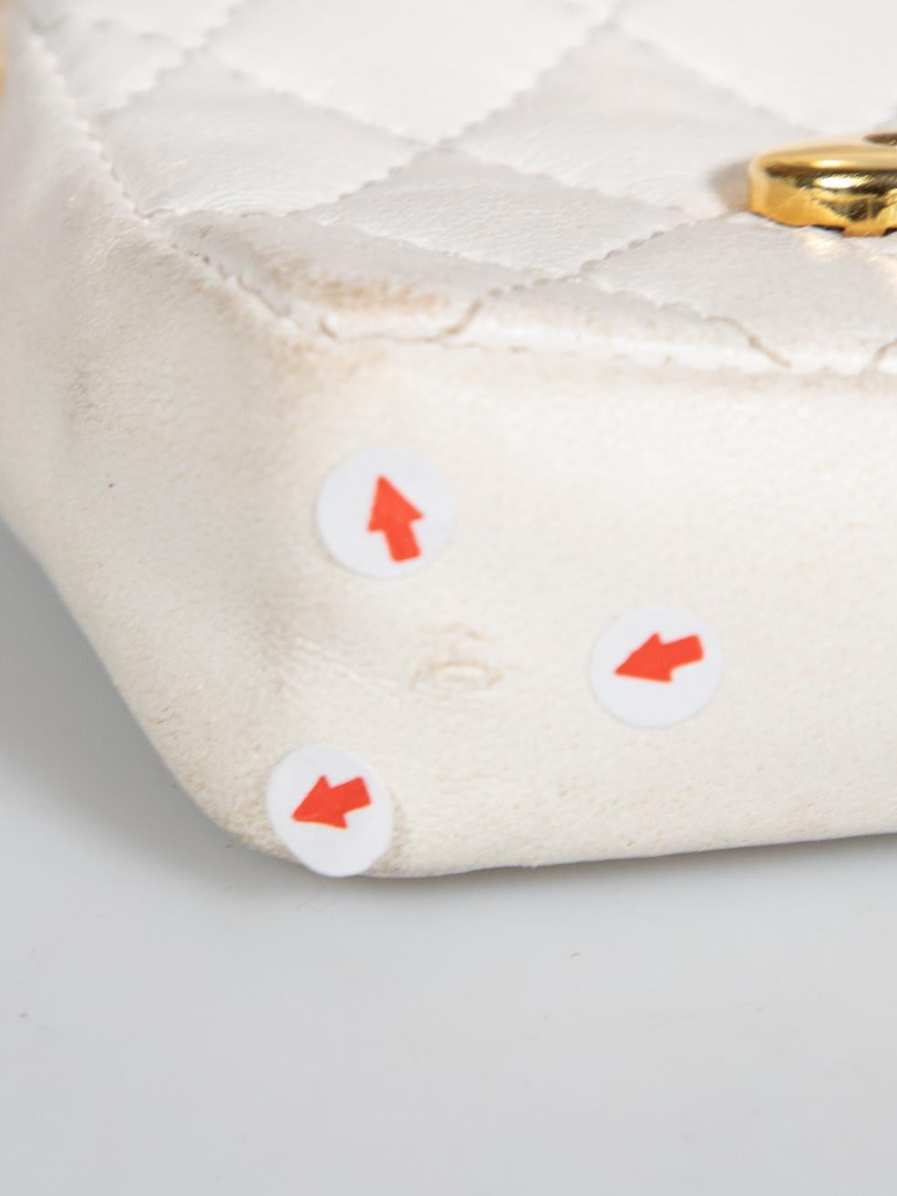 Chanel White Leather Micro Belt Bag Charm 4