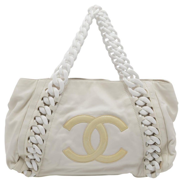 Chanel Brown Distressed Leather Modern Chain East/West Tote Bag - Yoogi's  Closet