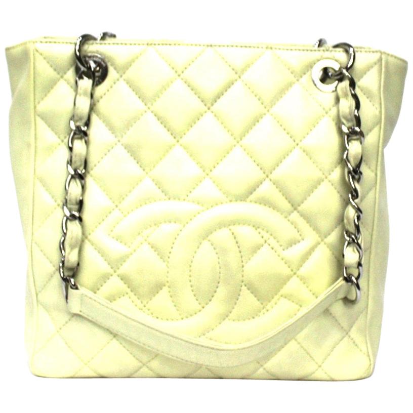 Chanel White Leather PST Bag