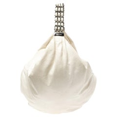 Chanel Weißes Leder Rock und Kette Hobo