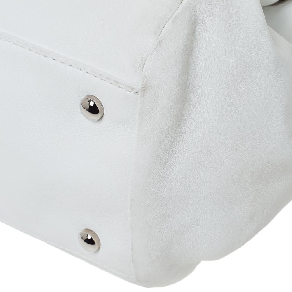 Chanel White Leather Sensual Accordion Flap Bag For Sale 2
