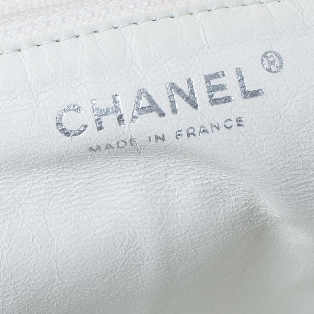 Chanel White Leather Sensual Accordion Flap Bag For Sale 4