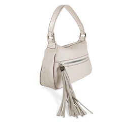 Chanel White Leather Tassel Shoulder Bag