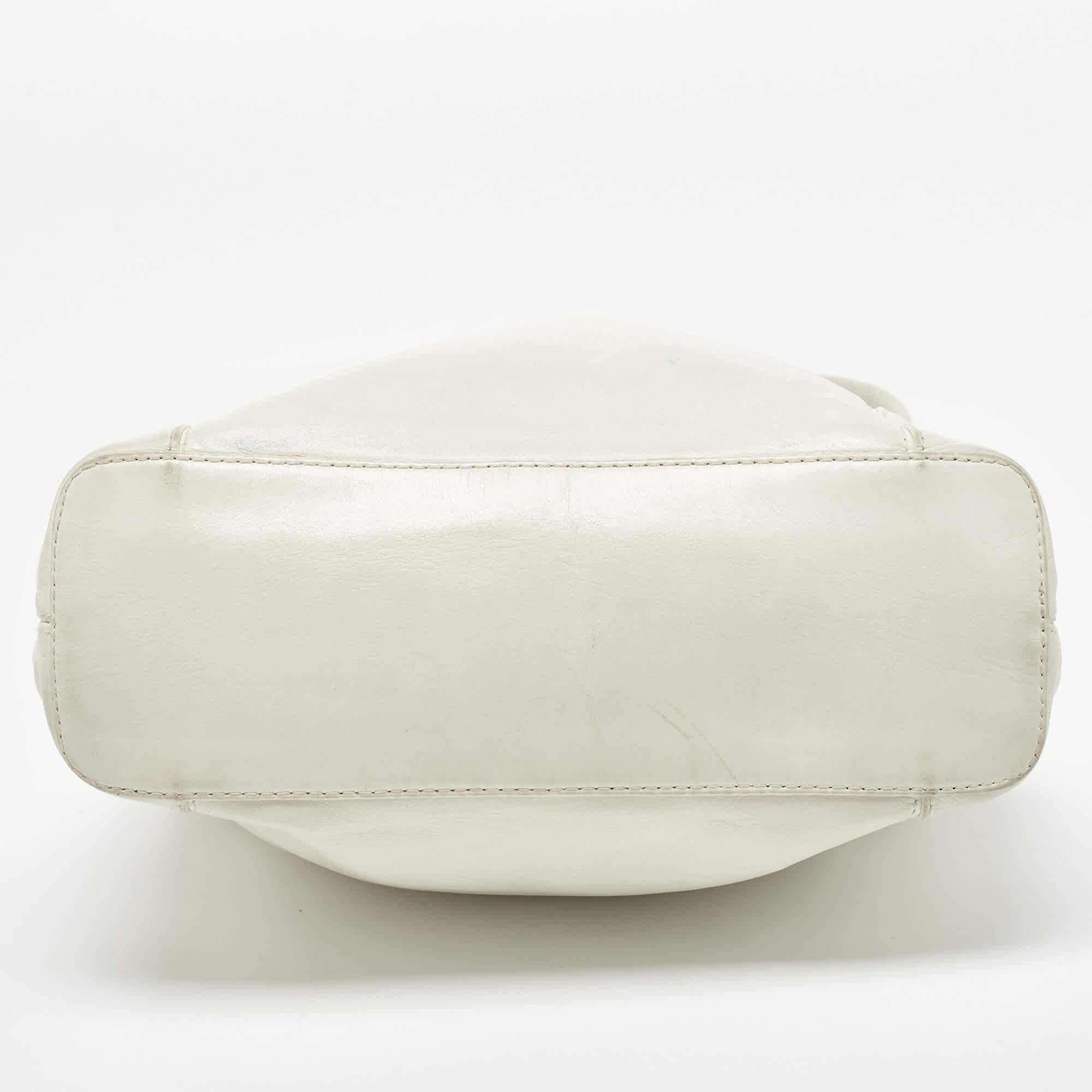 Chanel White Leather Vintage CC Tassel Bag 1