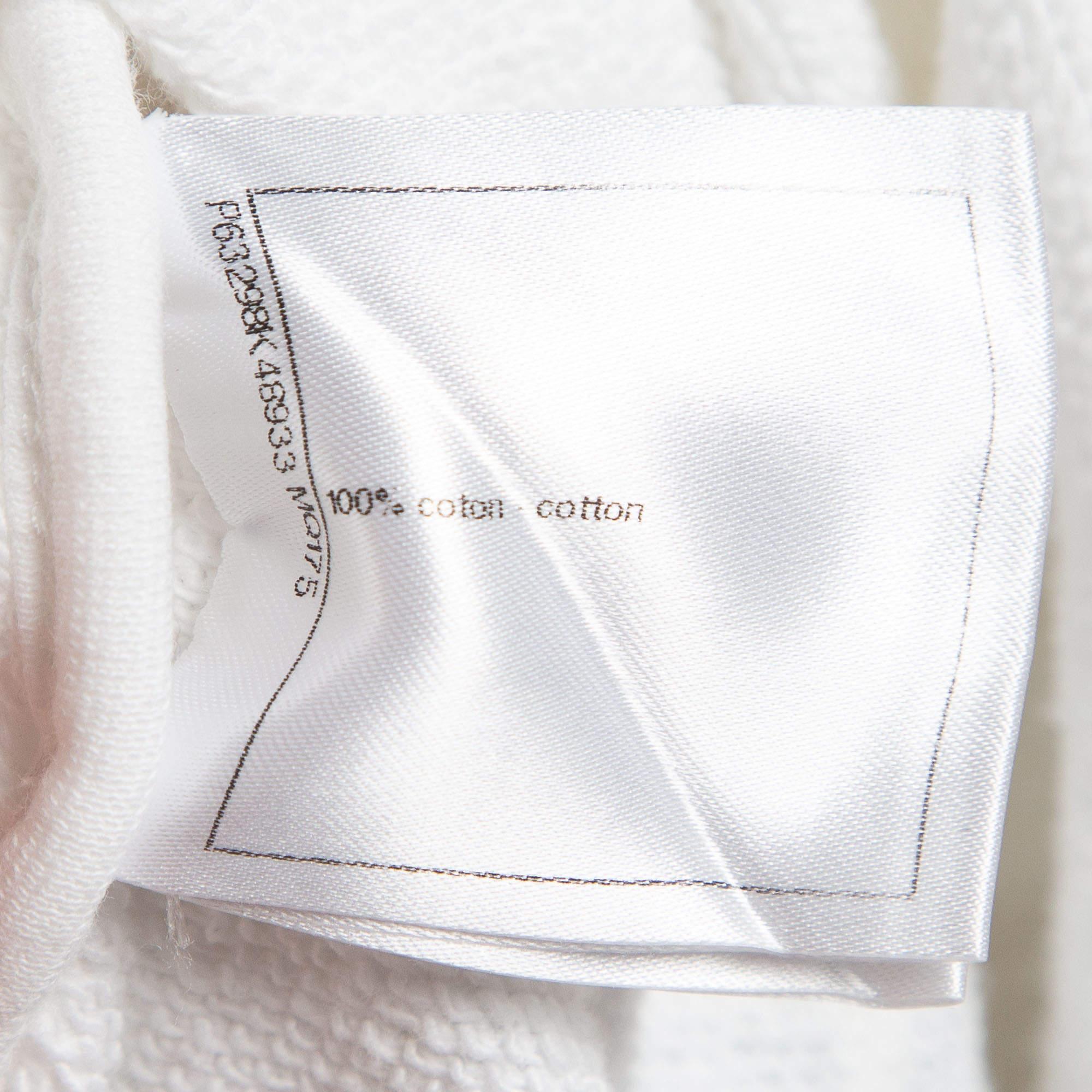  Chanel White Logo Embroidered Cotton Knit Sweatshirt XS 1