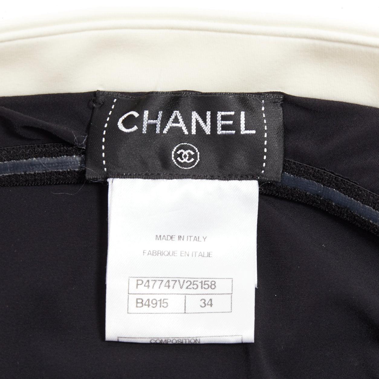 CHANEL logo blanc fausse perle noir blanc maillot de bain une pièce dos nu FR34 3