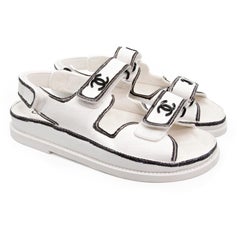 Chanel White Logo Sandal 22C