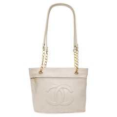 Chanel White Logo Shoulder Bag