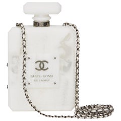 Chanel White Marble Plexiglass Paris-Rome Perfume Bottle Bag