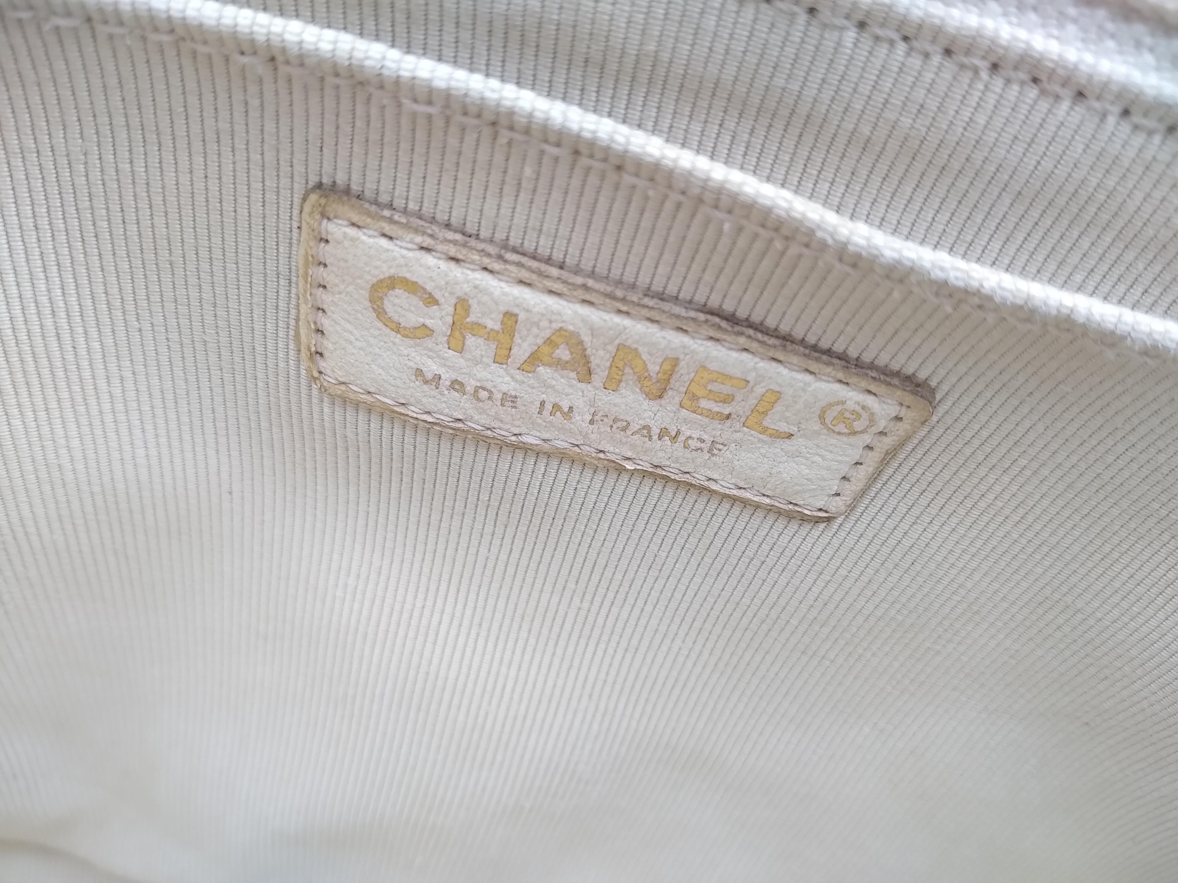 Chanel White Medium Tweed Flap Bag 4