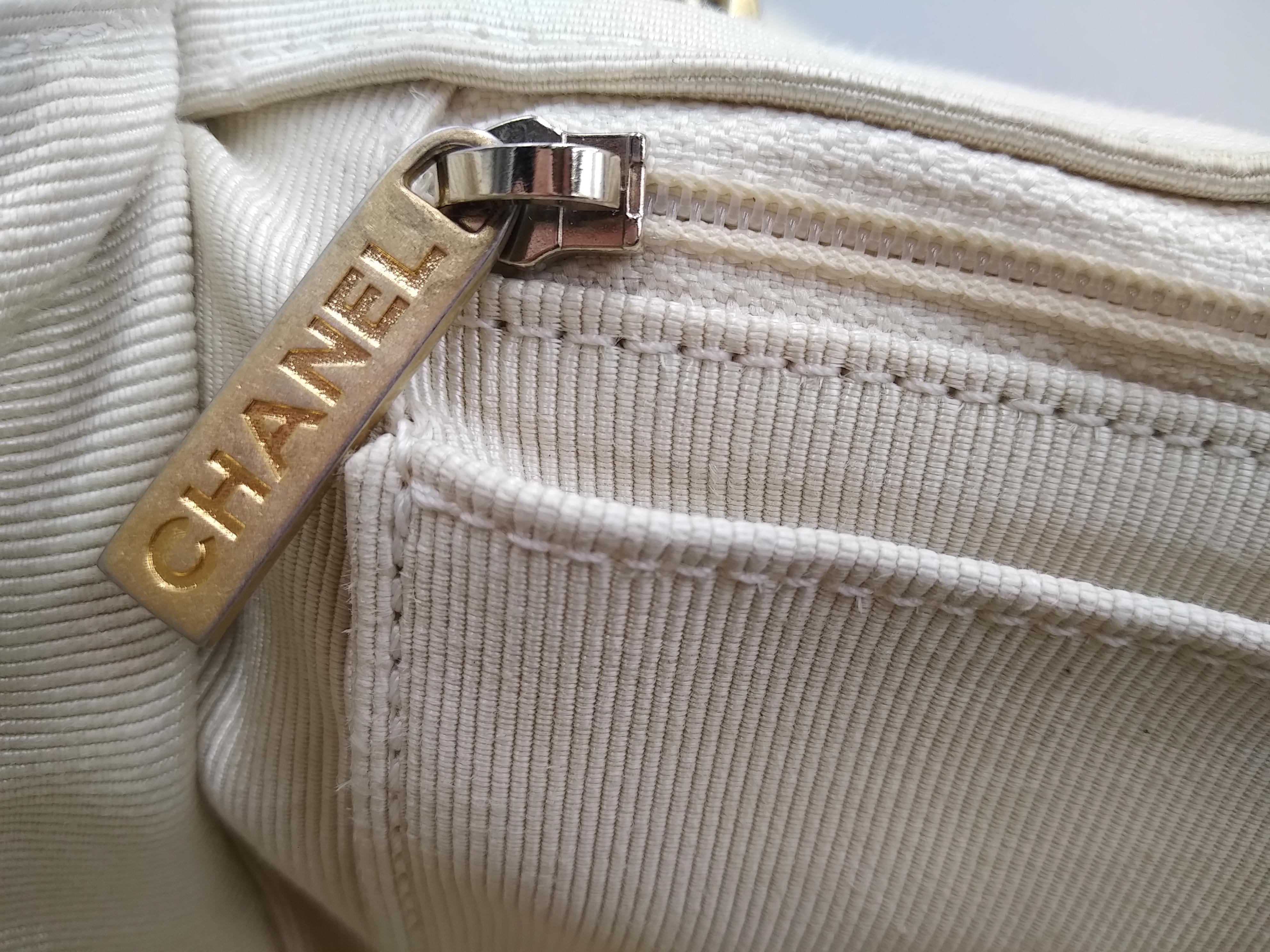 Chanel White Medium Tweed Flap Bag 5