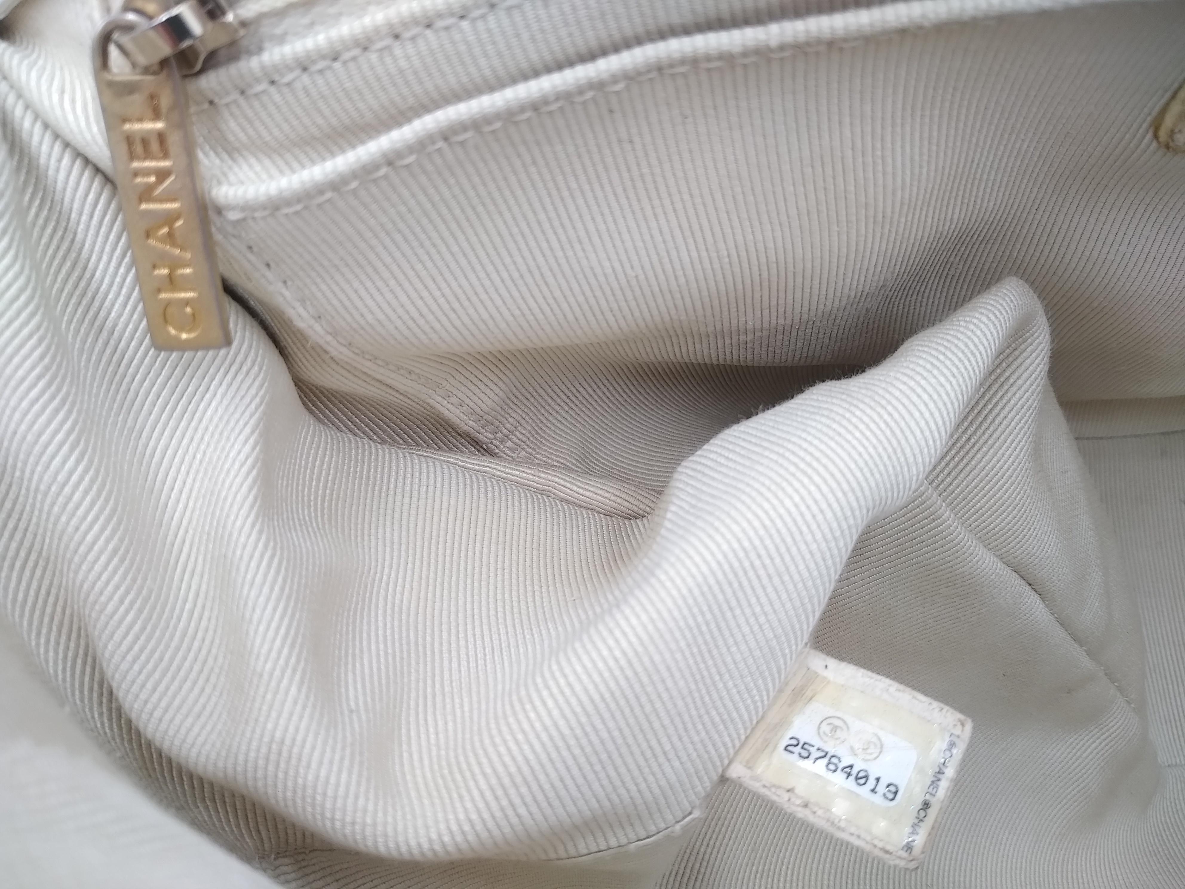 Chanel White Medium Tweed Flap Bag 7