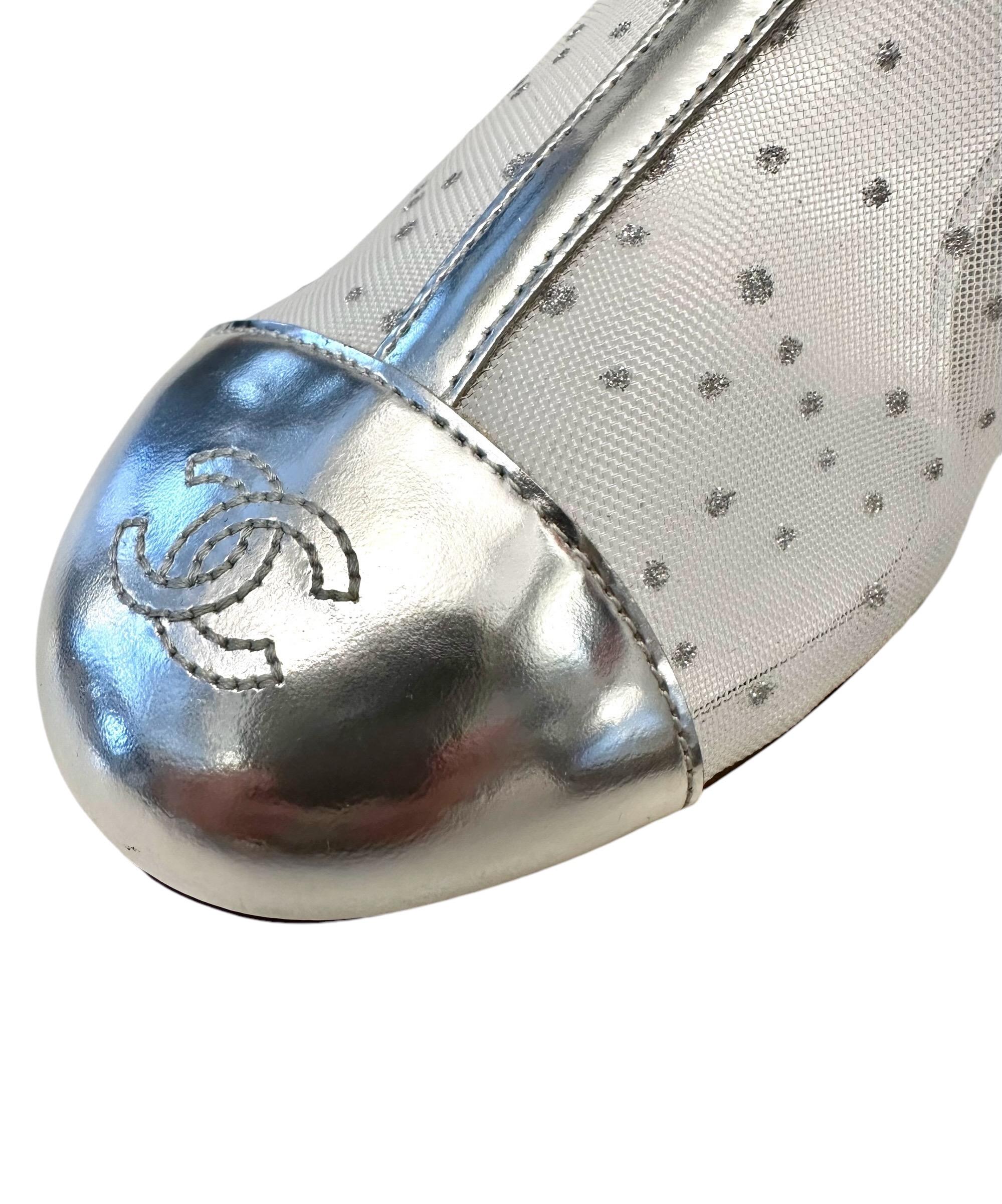 Women's Chanel White Mesh and Silver Mirror Calfskin Short Boots