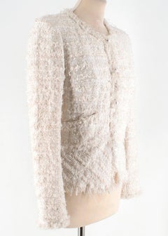 Chanel White Metallic Tweed Knit Jacket 38 S