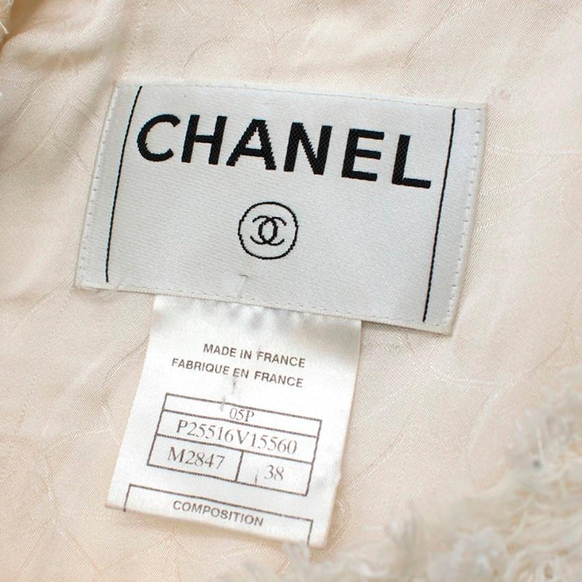 Women's Chanel White Metallic Tweed Knit Jacket