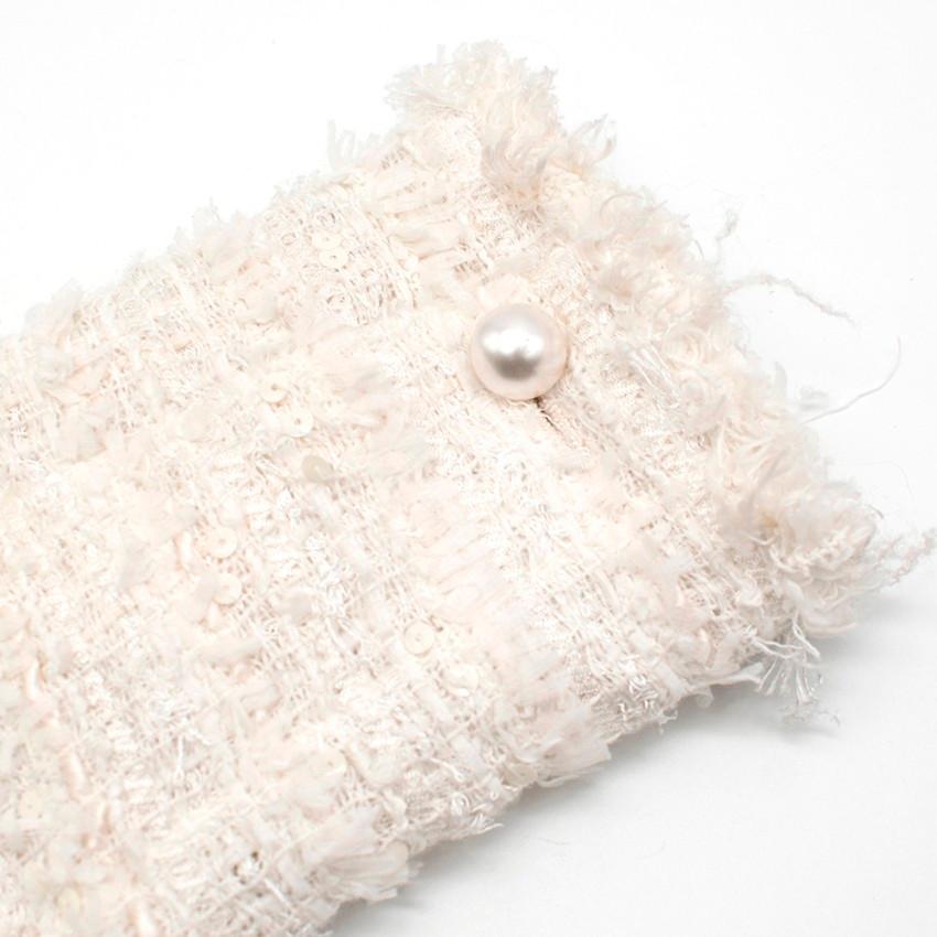Chanel White Metallic Tweed Knit Jacket 2