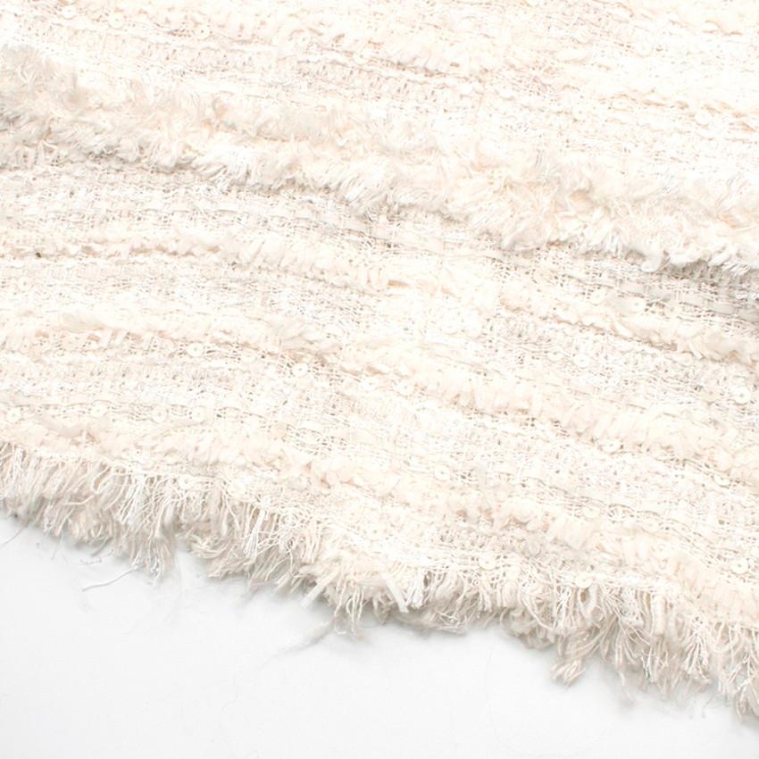 Chanel White Metallic Tweed Knit Jacket 4