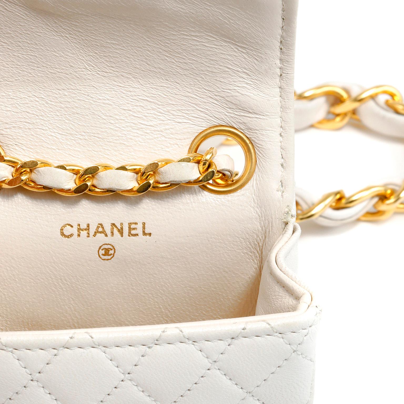 chanel white belt bag