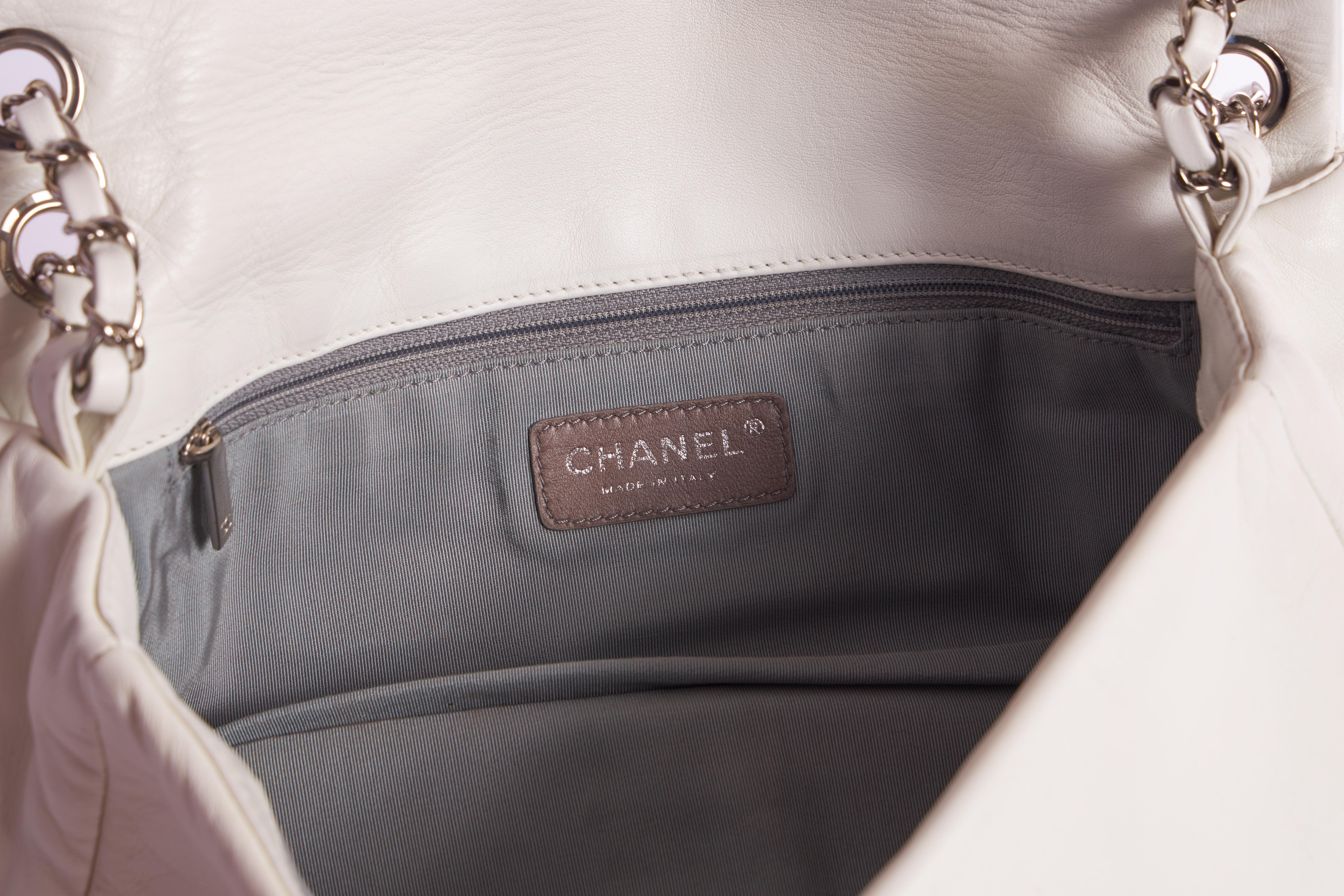 Gray Chanel White Mirror Mosaic Handbag