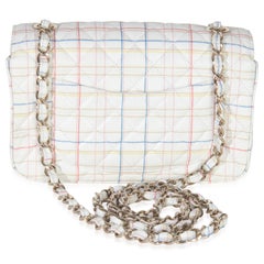 Chanel White Multicolor Calfskin Tweed Print Mini Rectangular Flap Bag