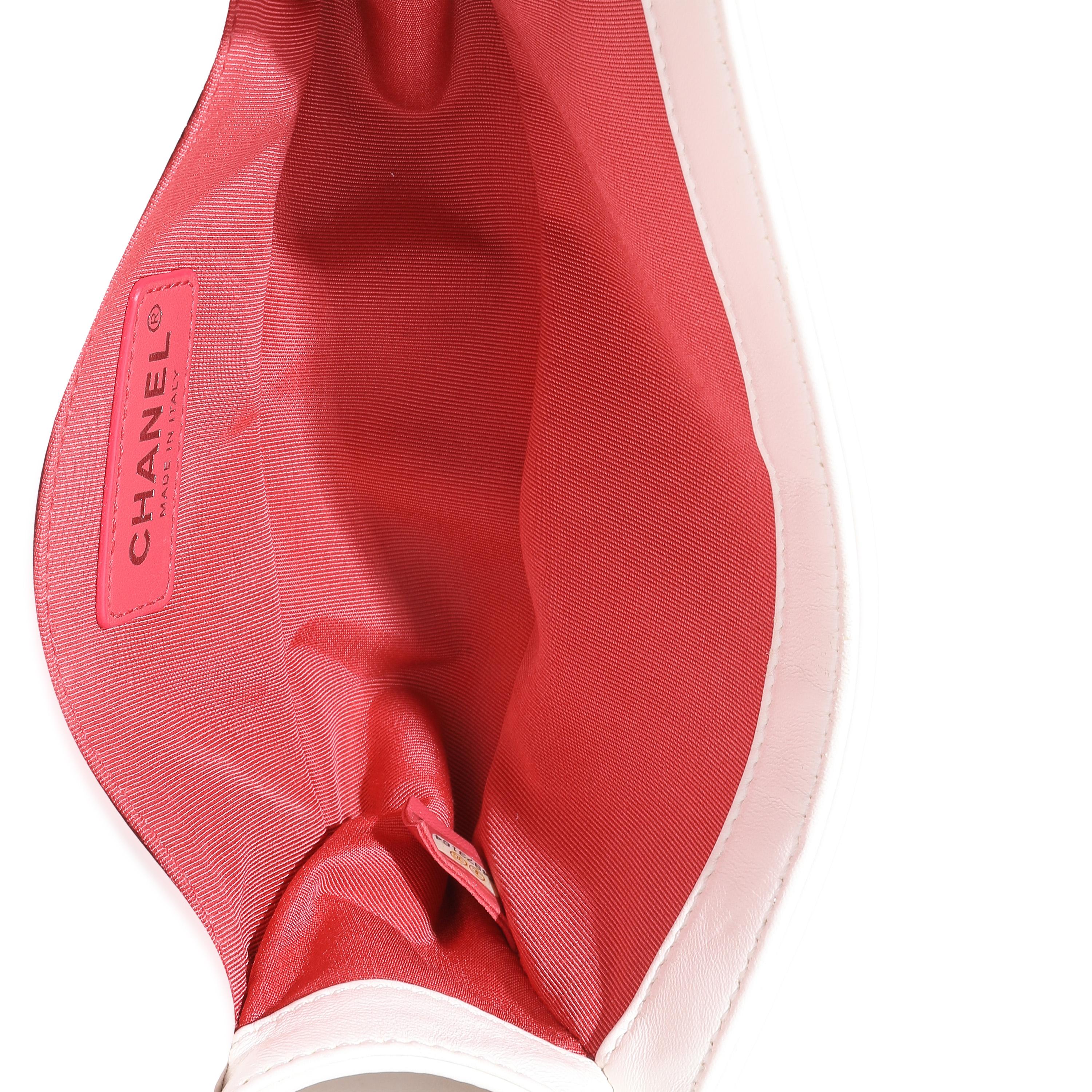 Chanel White Multicolor Lambskin Sequin Embroidered Small Boy Bag en vente 1