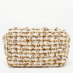 Chanel White/Multiicolor Quilted Tweed New Mini Classic Flap Bag