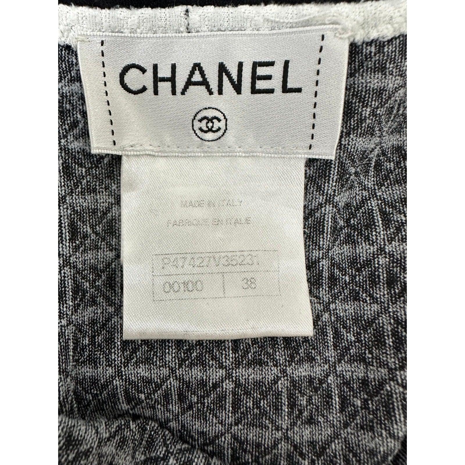 Maillot de bain Chanel blanc avec décolleté orné Sz.38 Pour femmes en vente