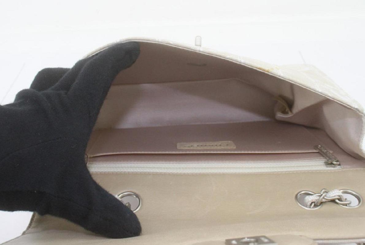 Gray Chanel White Nylon New Travel Single Flap Shoulder Bag