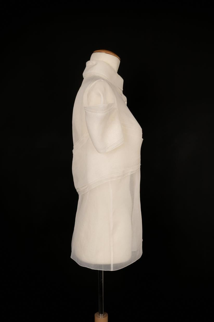 Women's Chanel White Organza Blouse