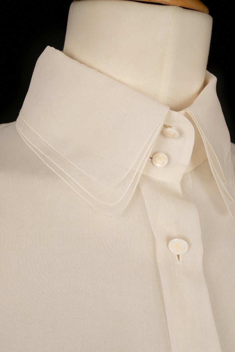 Chanel White Organza Blouse 1