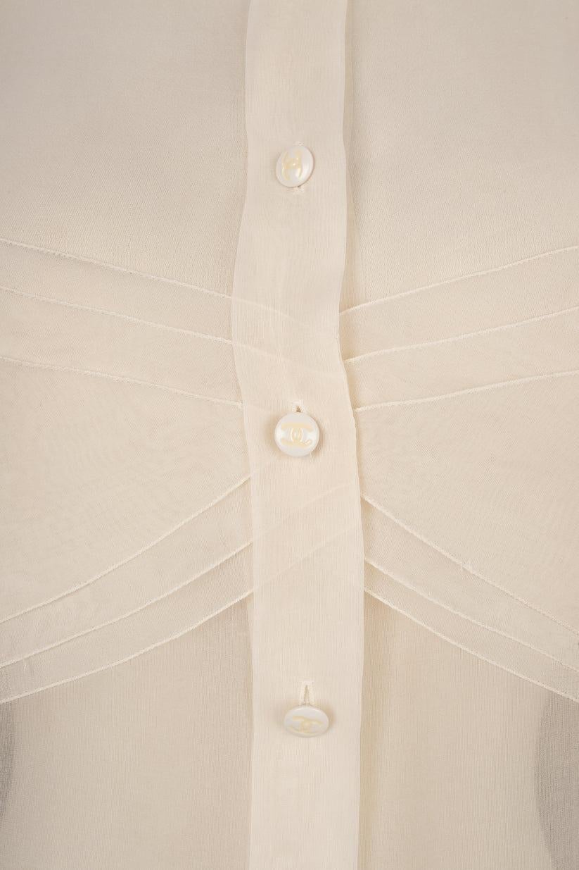 Chanel White Organza Blouse 2