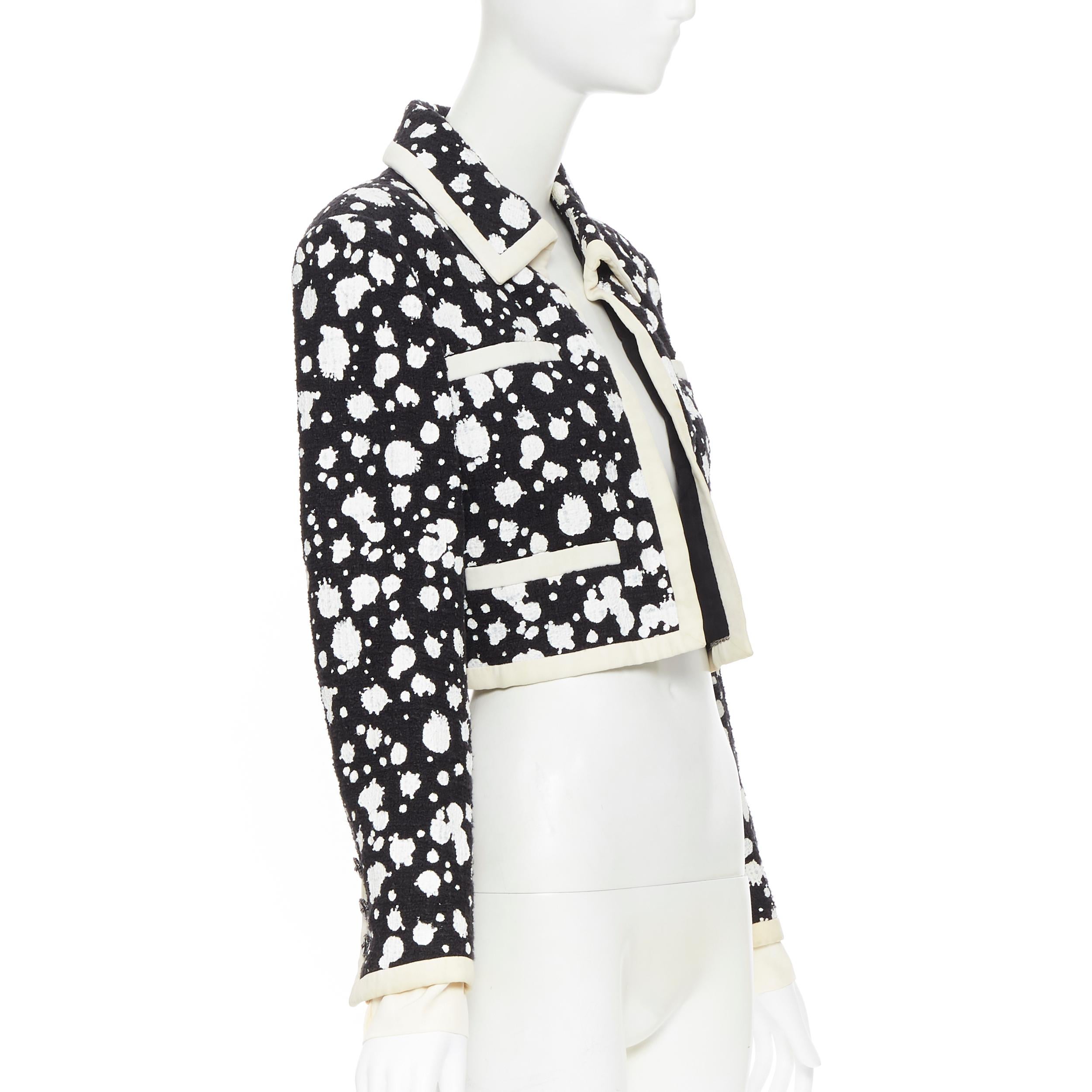 chanel white jacket with black trim