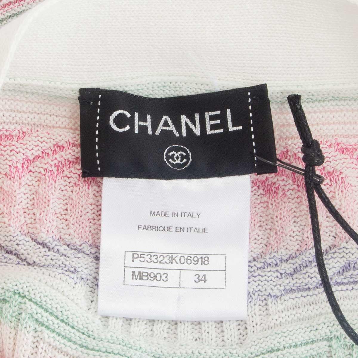 CHANEL white pastels cotton 16C SEOUL Sleeveless Knit Dress 34 XXS 3