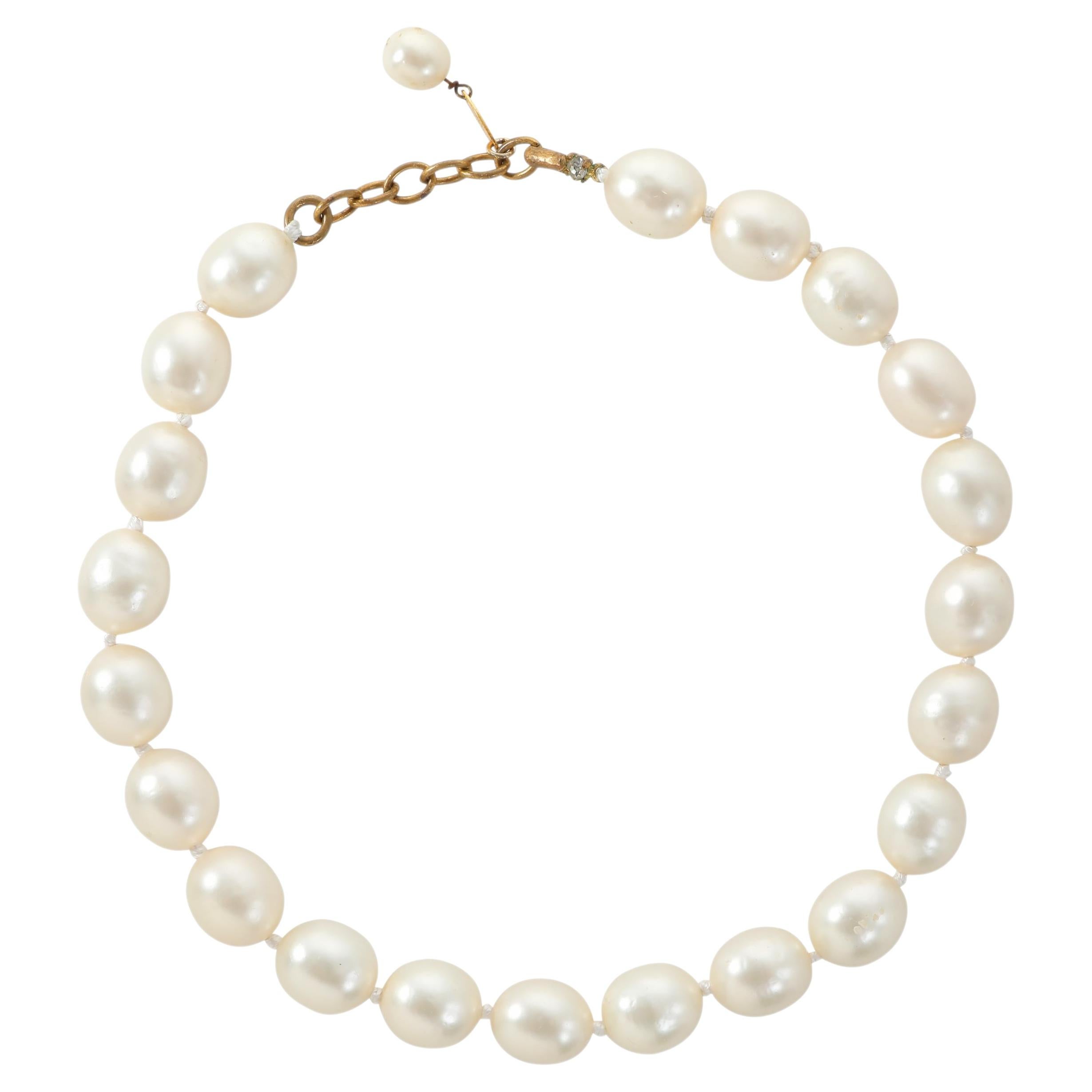 Chanel White Pearl Choker Necklace For Sale