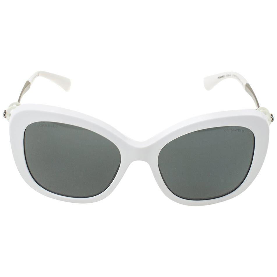 Chanel White Pearl Embellished 5339H Square Sunglasses at 1stDibs | chanel  5339h sunglasses