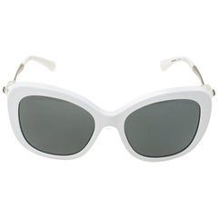 Chanel Weiß Perle verschönert 5339H Quadratische Sonnenbrille