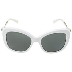 Chanel White Pearl Embellished 5339H Square Sunglasses