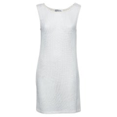 Chanel White Perforated Knit Sleeveless Dress L