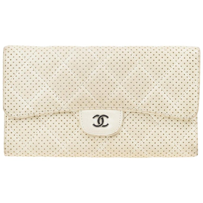 Chanel White Perforated Leather Continental Wallet at 1stDibs | chanel white wallet Chanel White Perforated Leather Continental Wallet at 1stDibs | chanel white wallet