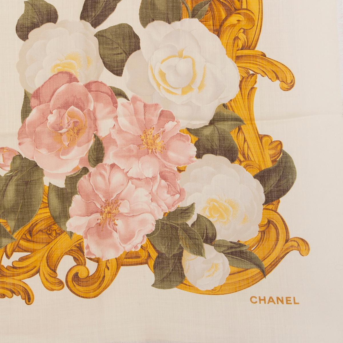 coco chanel floral scarf