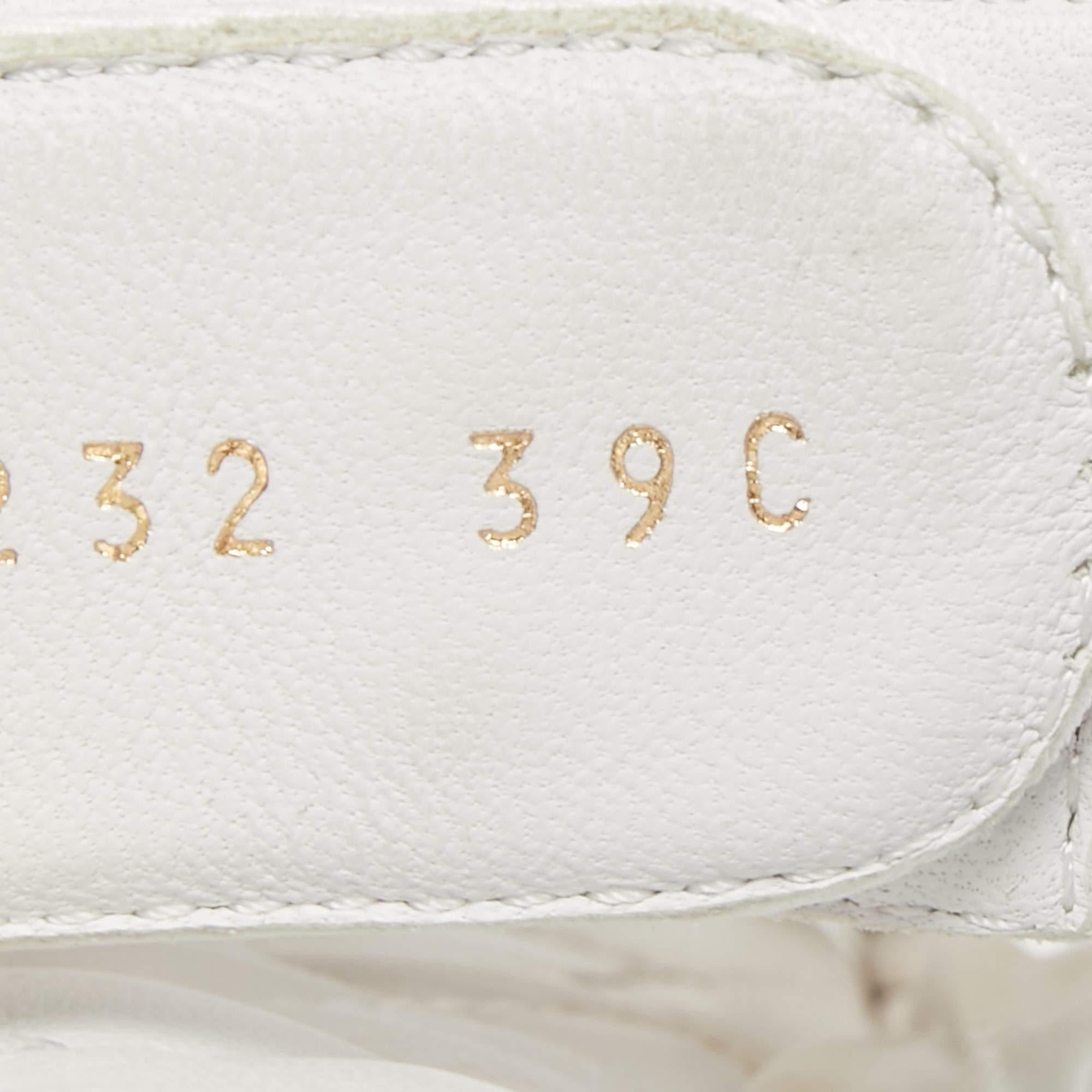 Chanel White Pleated Satin CC Turnlock Espadrille Slides Size 39 2