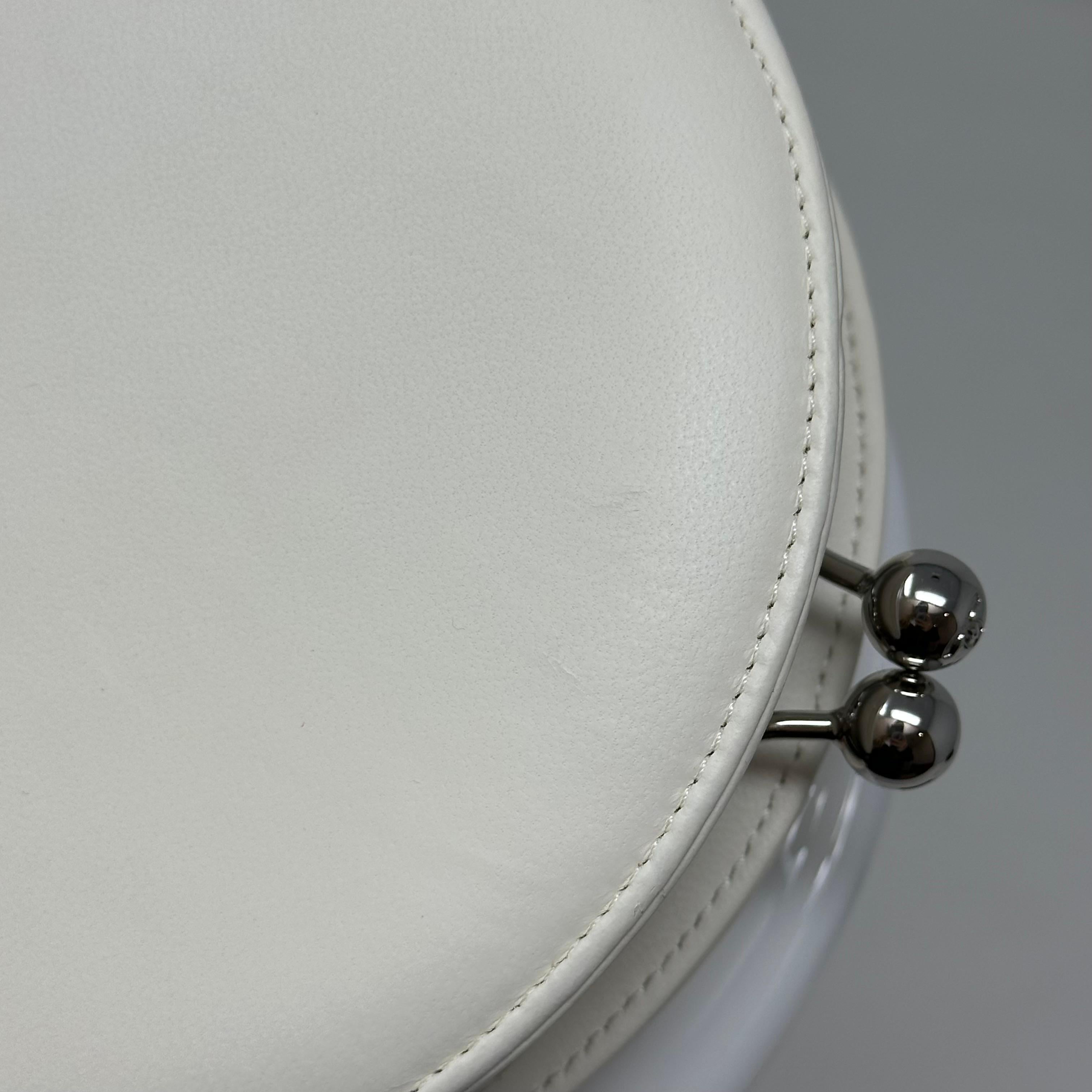 CHANEL White Plexiglass & Calfskin Brasserie Gabrielle Double Plates Clutch 8