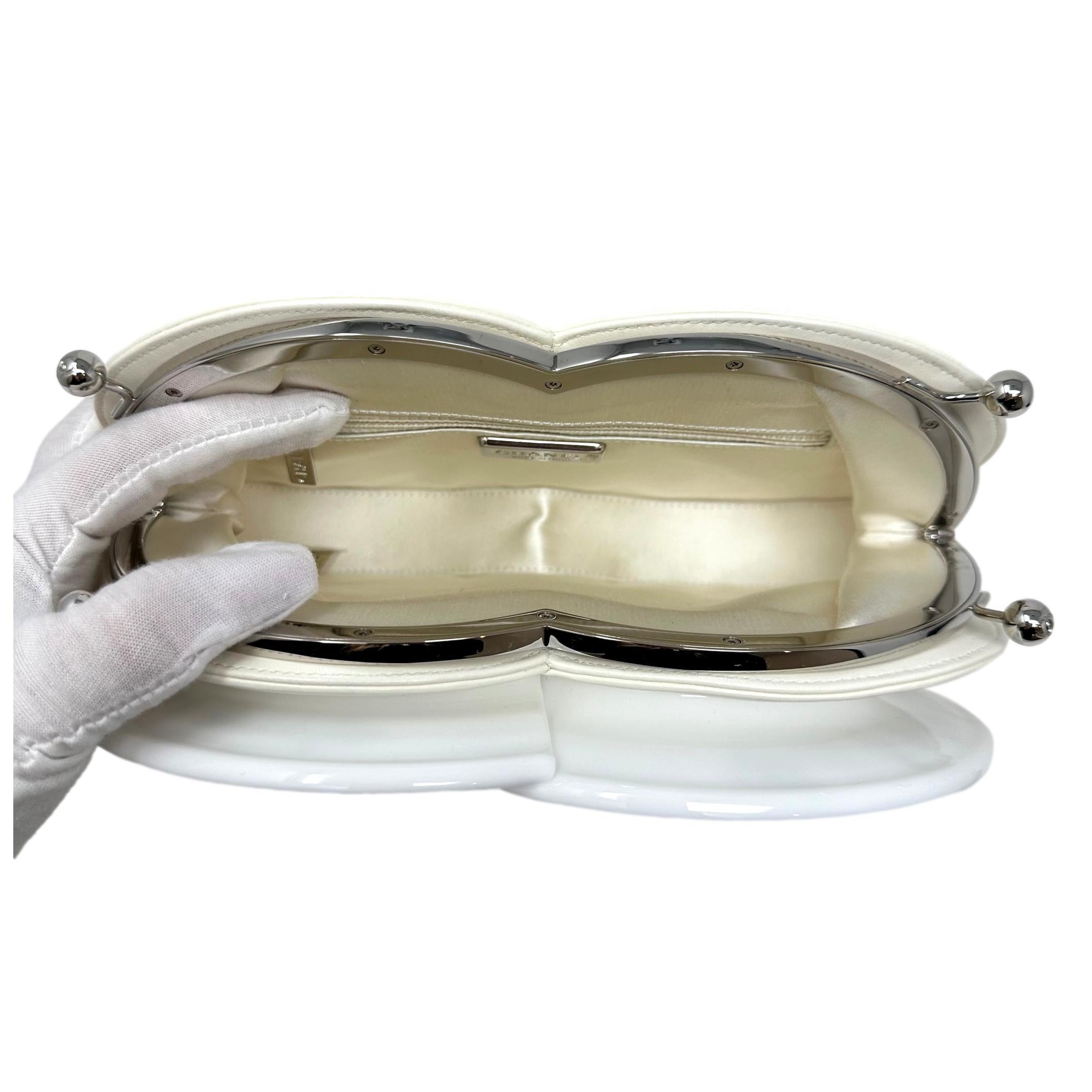 Women's or Men's CHANEL White Plexiglass & Calfskin Brasserie Gabrielle Double Plates Clutch