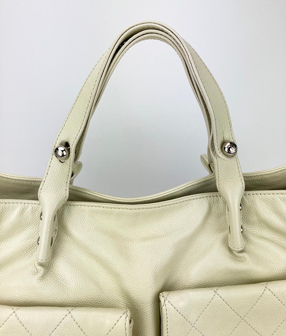 Chanel White Pocket in the City Tote For Sale 1