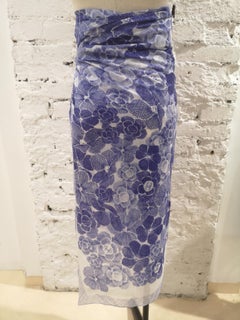 Chanel white purple maxi pareo