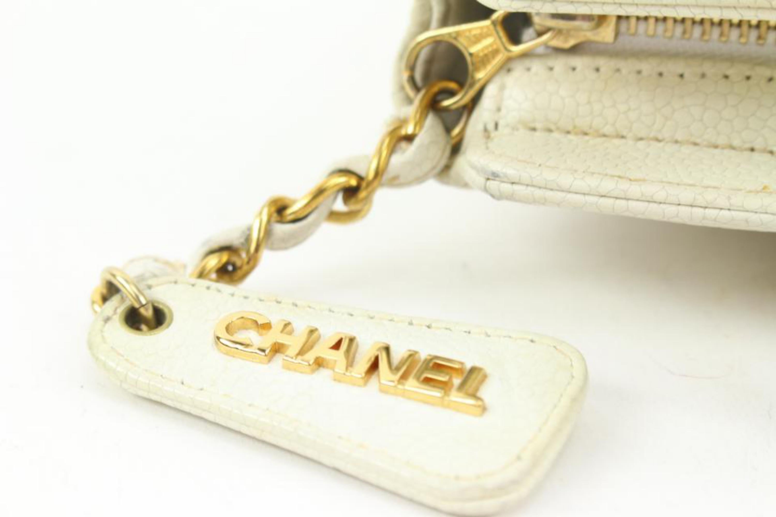 Chanel White Quilted Caviar Gold Chain Shoulder Bag 6ca516 For Sale 3
