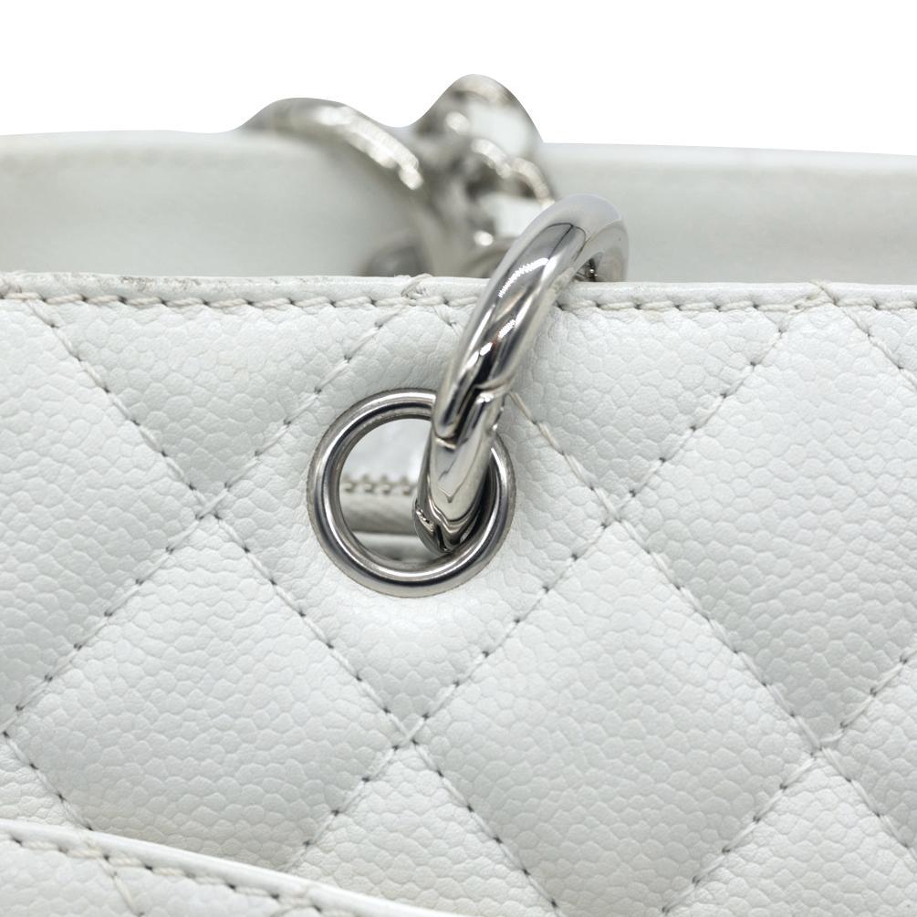 Women's or Men's Chanel White Quilted Caviar Grand Shopping Top Handle Tote Bag, 2006 - 2008.